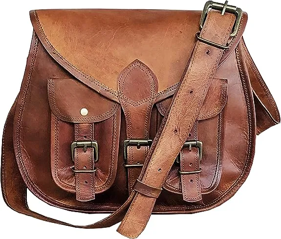 Cuero 14" Leather Crossbody Satchel Ladies Purse Women Shoulder Bag Tote Travel