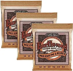 3 Sets of Ernie Ball 2146 Regular Slinky Phosphor Bronze Acoustic Guitar Strings (12-54)