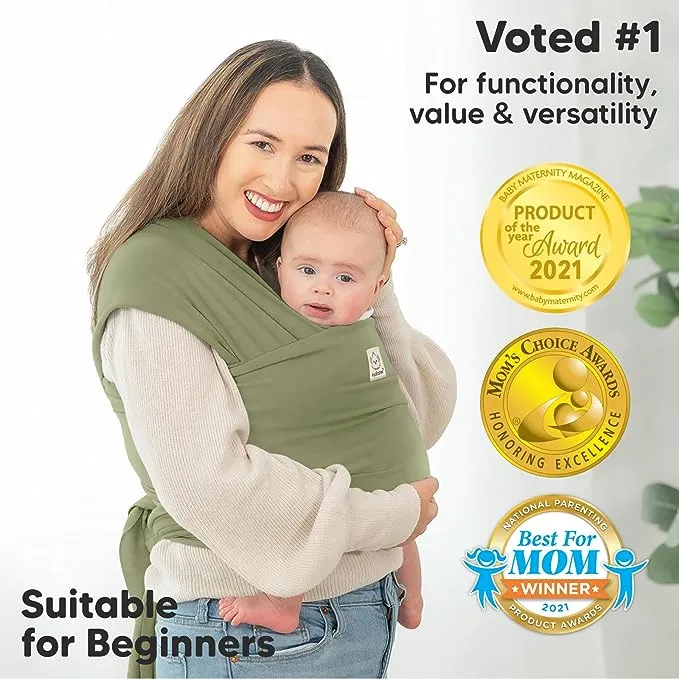 KeaBabies Baby Wrap Carrier - All in 1 Original Breathable Baby Sling, Lightweight,Hands Free Baby Carrier Sling, Baby Carrier Wrap, Baby Carriers for Newborn, Infant,Baby Wraps Carrier (Classic Gray)