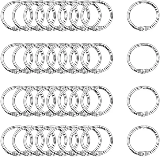 Rannb Binder Rings 0.6 Inch/15mm Mini Book Rings Loose Leaf Rings for Album Photo Paper Book - 100pcs