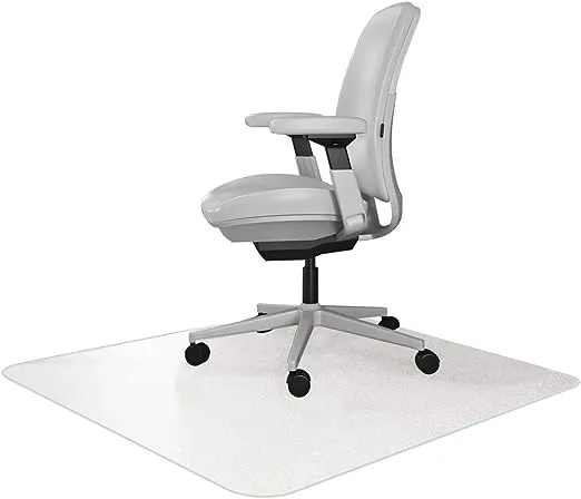 Resilia Office Desk Chair Mat - for Low Pile Carpet (with Grippers) Clear, 47 Inches x 57 Inches, Made in The USA