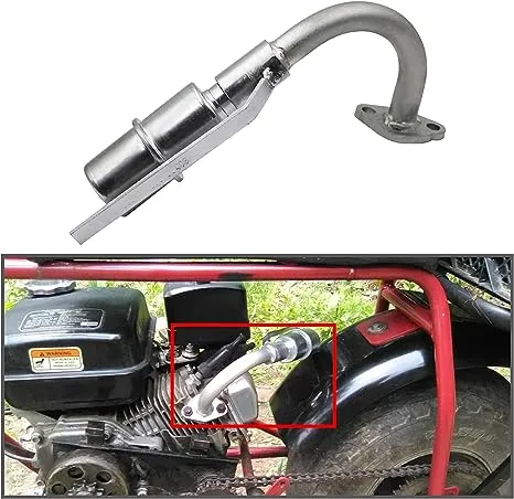 Exhaust with Muffler for Predator 212cc GX160 GX200 Go Kart &amp; Mini Bikes