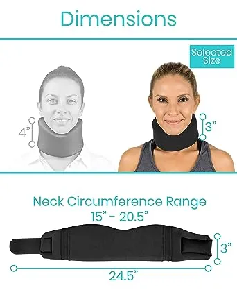 Vive Neck Brace for Neck Pain and Support for Women, Men - Cervical Collar - Soft Neck Brace for Pinched Nerve - Vertebrae Whiplash Wrap for Posture, Sleeping - Spinal Support and Spine PressureVive Neck Brace for Neck Pain and Support for Women, Me…