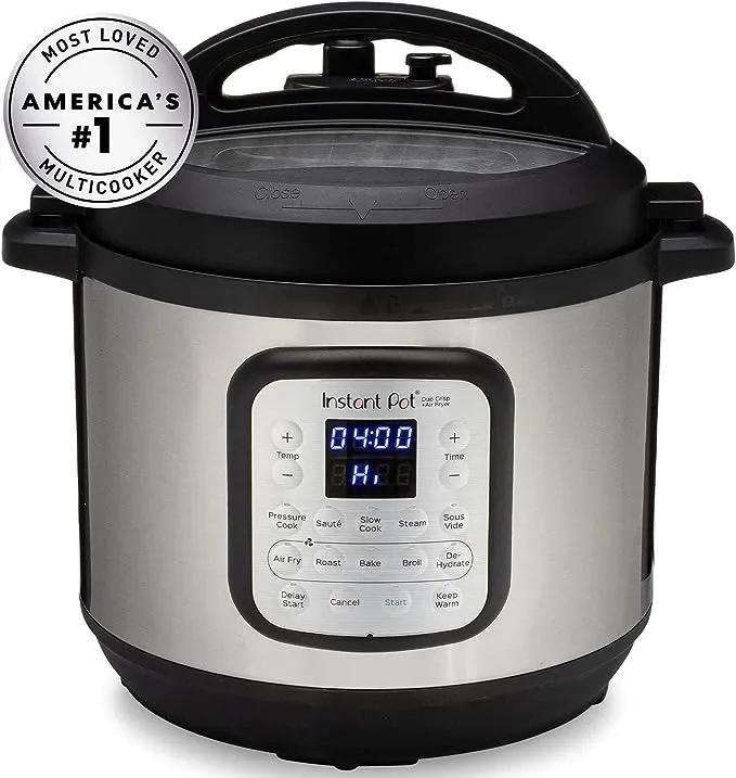 Instant Pot 8 qt. Duo Crisp Stainless Steel Pressure Cooker, Black & Silver