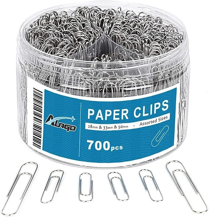 700 pcs Large, Medium, Small Paper Clips Paper Clips Assorted Sizes