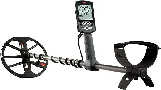 Minelab Equinox 600 Multi-Frequency Waterproof Metal Detector for Adults with 11” Double-D Smart Coil & Wire Headphones (Option for 3 Single Frequencies, 3 Detect Modes)