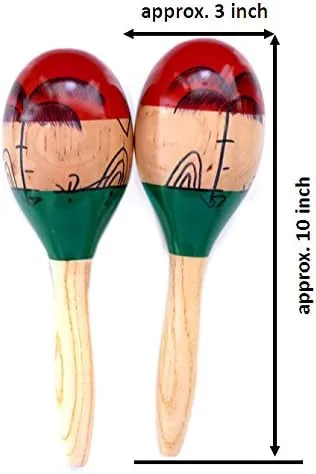 Maracas2psc 10inch Large Wood Rumba Shakers SetLatin Hand Percussion with F