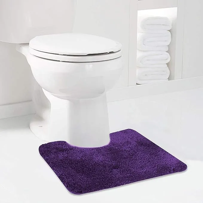 Walensee Bathroom Contour Rug (20x24, Dark Purple) Non Slip Bath Mat for