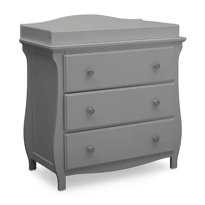 Delta Children Lancaster 3 Drawer Dresser with Changing Top Grey