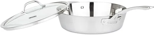 Viking Contemporary 3-Ply Stainless Steel 4.8 Qt. Saute Pan with Lid