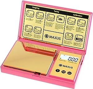 MAXUS Digital Gram Scale with 200G X 0.01G Capacity Stylish Pink Plated Shining