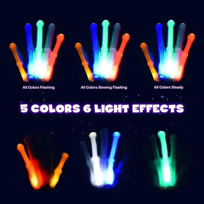 Zlovja Cool Toys LED Gloves,Boys Toys Age 6-8 8-12 Year Old with 6 Flash Mode,Great Stocking Stuffers for Halloween Christmas Birthday Parties,Fun Toys Gift