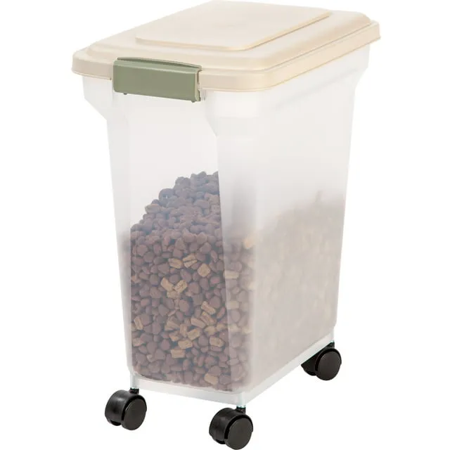 IRIS 28 Quart Airtight Pet Food Container, Almond