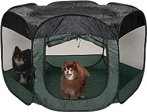 FurHaven Portable Mesh Pet Playpen, Extra Large, Hunter Green