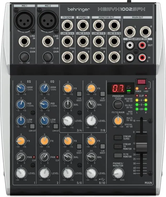 Behringer Xenyx 1002SFX Premium Analog 10-Input Mixer