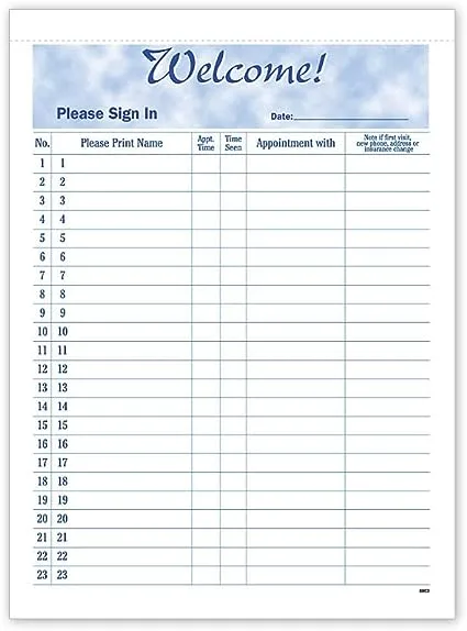 Park Forms ABC Self Adhesive Sign-In Sheet