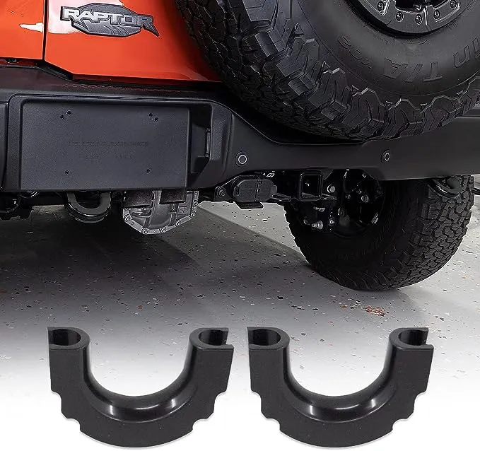 Ford Bronco Rear Bumper Black TPE Tow Loop Cover Pair by IAG I-Line