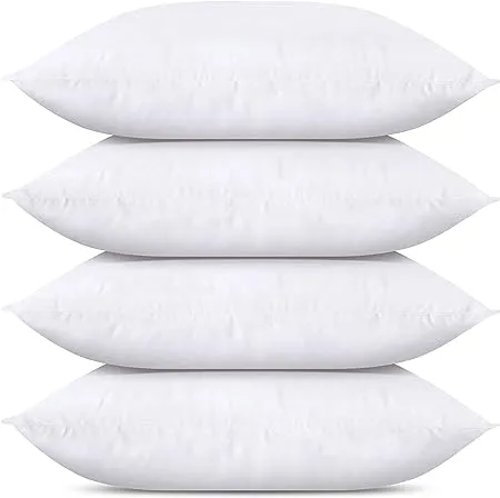 Utopia Bedding Throw Pillows (Set of 4, White), 16 x 16 Inches Pillows for Sofa, Bed and Couch Decorative Stuffer Pillows