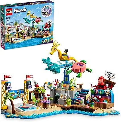 LEGO Friends Beach Amusement Park 41737 Building Toy Set, A Technical Project for Older Kids Ages 12+, with Spinning Carousel, Wave Machine and Shooting Gallery Game