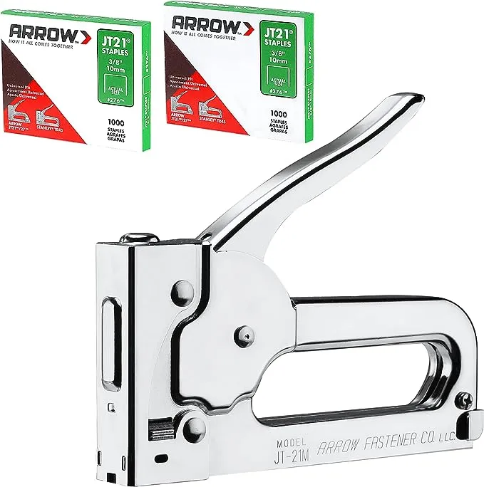 Arrow JT21CM Light Duty Staple Gun Kit Manual Stapler w/2000PC JT21 3/8&#034; Staples