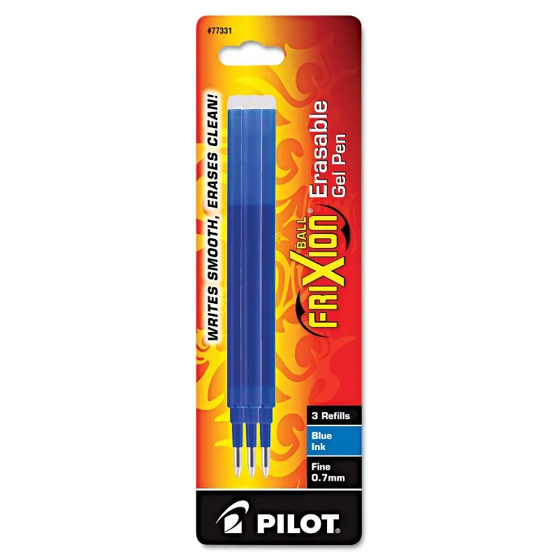 Pilot FriXion Ball Clicker Erasable Gel Pen Refill, Blue Ink - 3 pack