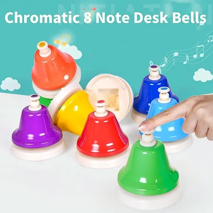 ENNBOM Desk Bells Hand Bells 8 Notes Music Bells Percussion Instrument Musical