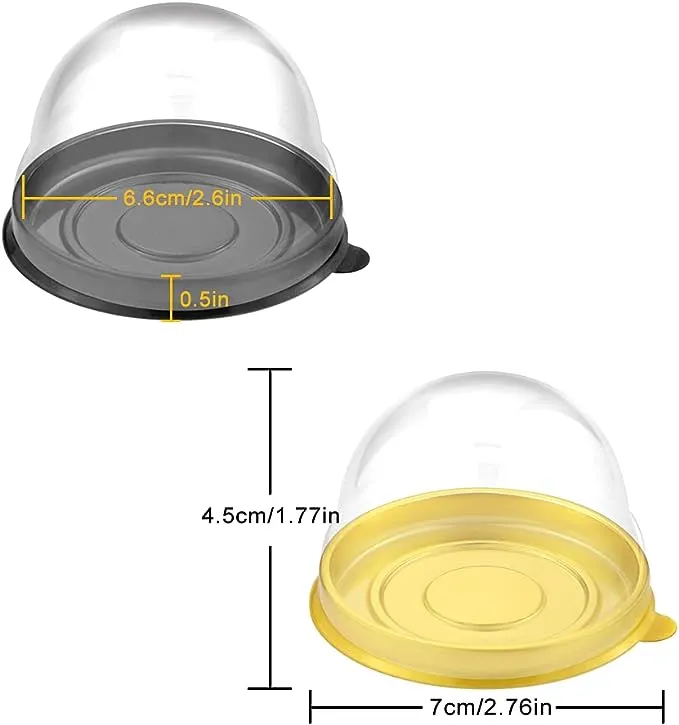 Pralb 100 Set Clear Plastic Mini Cupcake Boxes