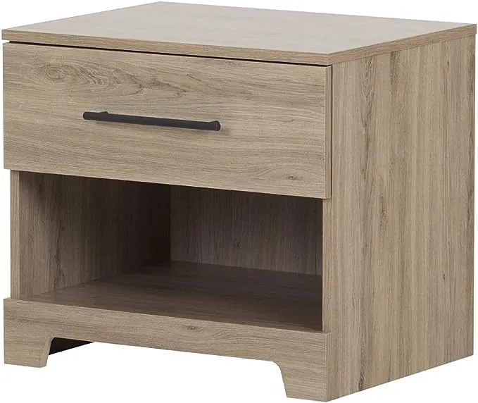 South Shore Primo 1-drawer Nightstand Rustic Oak