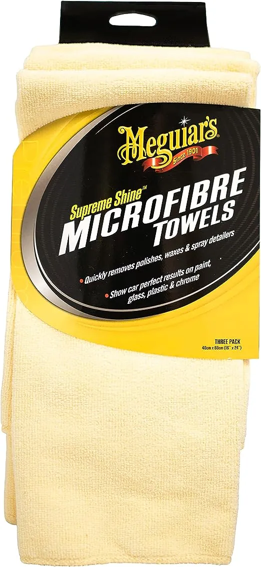 Meguiar’s Supreme Shine Drying Towel - Large Super Plush Microfiber Towel That's High-Quality and Water Absorbent for Scratch-Free and Spotless Drying - 1 Count