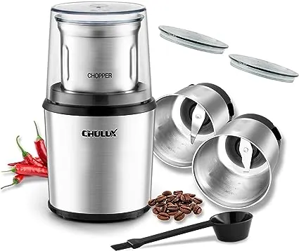 Chulux Coffee Grinder Electric,Built-In Sharp Blade Spice Grinder with 2 ...