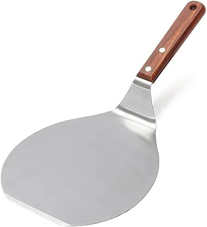 IUAQDP Stainless Steel Pizza Spatula Peel Shovel Cake Lifter Wood Handle Plate H