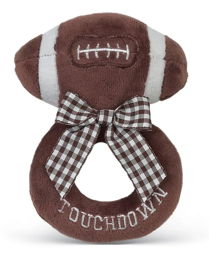 Bearington Baby Touchdown Football Plush Ring Rattle