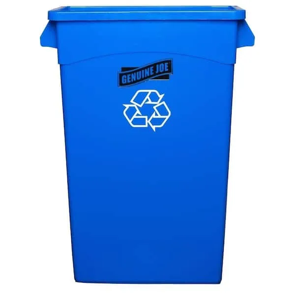 Genuine Joe Recycling Container 23 Gallon 22-1/2"x11"x30" Blue 57258