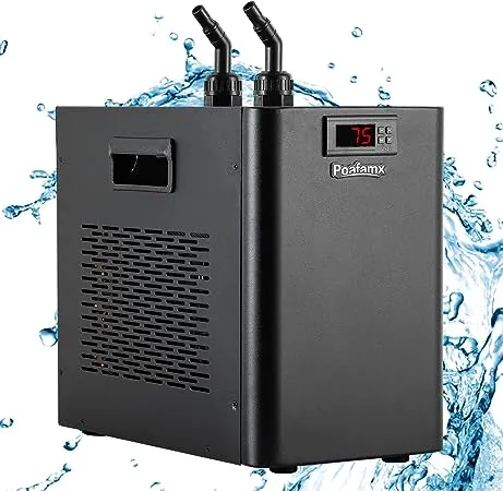 Poafamx 42gal Aquarium Chiller 1/10 HP Water Chiller Hydroponics Cooler 160L Fish Tank Cooling System with Quiet Compressor Refrigeration