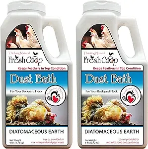 Absorbent Chicken Dust Bath for Backyard Chickens and Pets | 6 lb Container with Shaker Lid (2 pack)