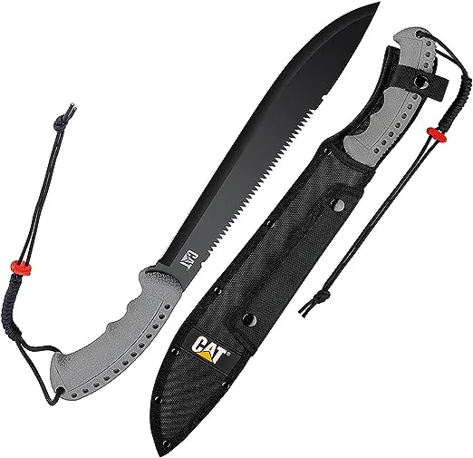 Cat Latin 21 inch Machete with Shoulder Strap Sheath, Blade Knife with Ergonomic Comfort Tool Handle, Cut, Chop, Clear B