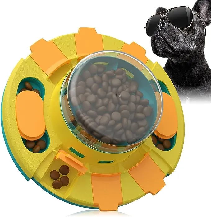 KADTC Puzzle Toys for Dog Boredom and Mentally Stimulating Slow Food Treat Feeder Button Dispenser Keep Busy Pet Bowl Puppy Brain Mental Stimulation Toy Level 2 1 Small/Medium/Large Interactive Game