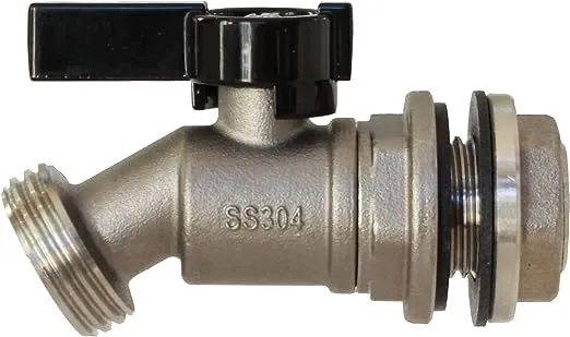 RAINPAL RBS006 Stainless Steel Rain Barrel Spigot (Quarter Turn Ball Valve)