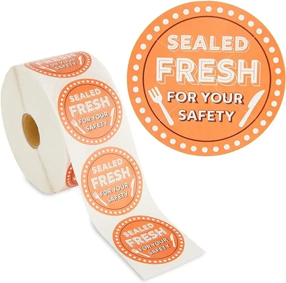 Stockroom Plus 1000 Pieces Tamper Evident Labels for Food Delivery, Sealed Fresh for Your Safety Stickers, 2 in