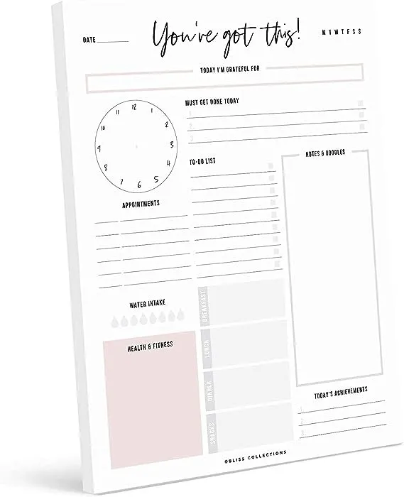 Bliss Collections Daily Planner, You&#039;ve Got This, Undated Tear-Off Sheets Not...