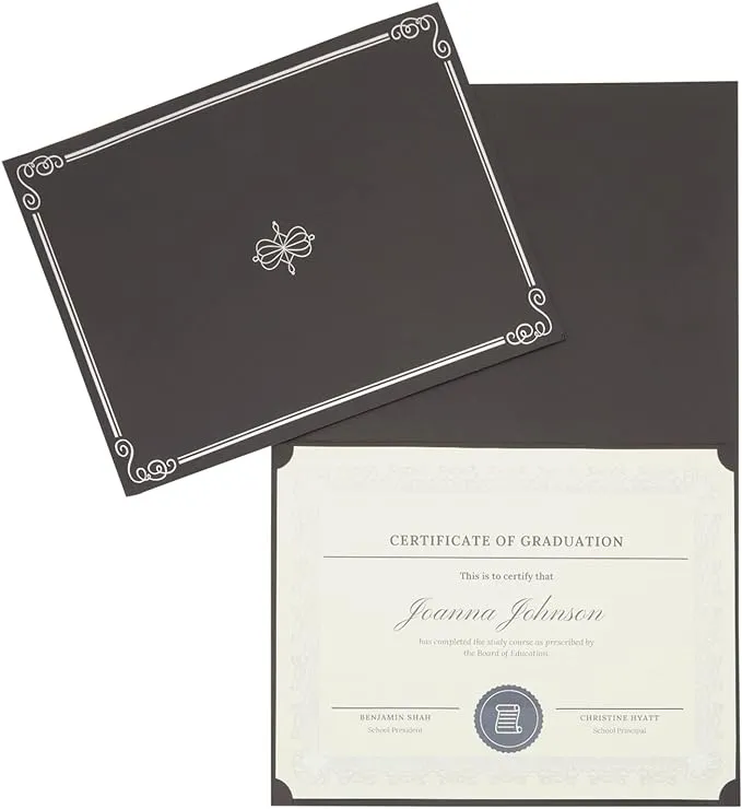 Best Paper Greetings 12-Pack Black Award Certificate Holders for Graduation Diploma