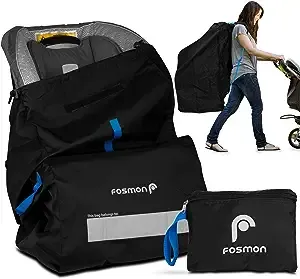 Fosmon Airplane Car Seat Travel Bag Adjustable Shoulder Strap Padded Nylon Backpack Style Universal Size