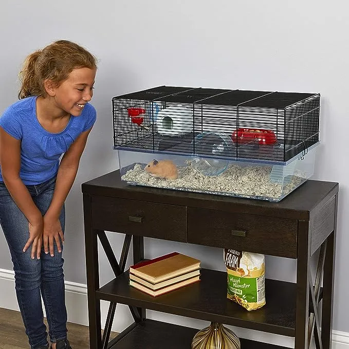 Favola Large Hamster Cage Includes Free Water Bottle, Exercise Wheel, Food Dish & Hamster Hide-Out Measures 23.6L x 14.4W x 11.8H-Inches & Includes 1-Year Manufacturer's Warranty