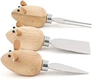 Kikkerland Mouse Cheese Knives Set of 3