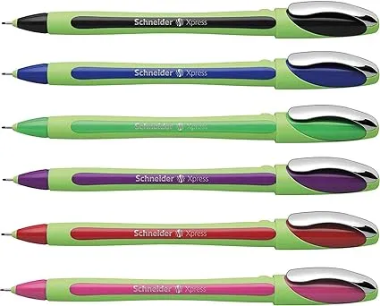 6-Pack Schneider Xpress Fineliner Pens 0.8mm Assorted Colors Waterproof