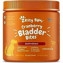 Zesty Paws, Cranberry Bladder Bites for Dogs, Antioxidant, All Ages, Bacon, 90 Soft Chews, 12.7 oz (360 g)