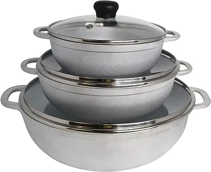 IMUSA 3pc Traditional Caldero Set with Glass Lid