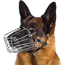 BRONZEDOG Wire Dog Muzzle German Shepherd for Medium Large Dogs Adjustable Durable Metal Basket for Biting Chewing Barking (XL)