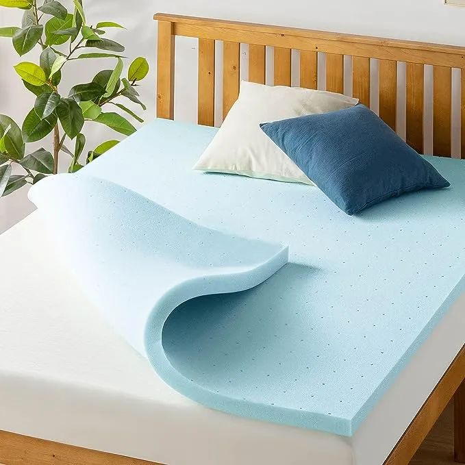 1.5 Inch Ventilated Memory Foam Mattress Topper, Cooling Gel Infusion, Certipur-