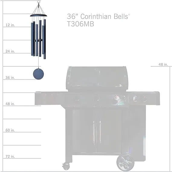 Corinthian Bells by Wind River - 36 inch Patina Green Wind Chime for Patio, Backyard, Garden, and Outdoor décor (Aluminum Chime) Made in The USA